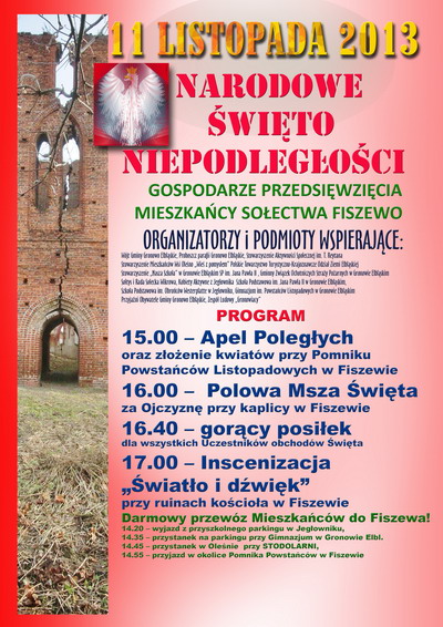 Obchody Narodowego wita Niepodlegoci 11 Listopada w gminie Gronowo Elblskie