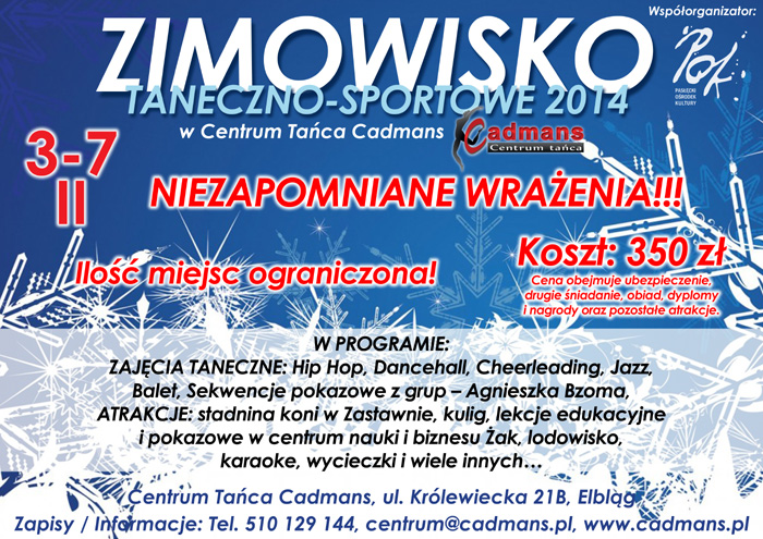 Sportowo-taneczne zimowisko dla dzieci z CT Cadmans