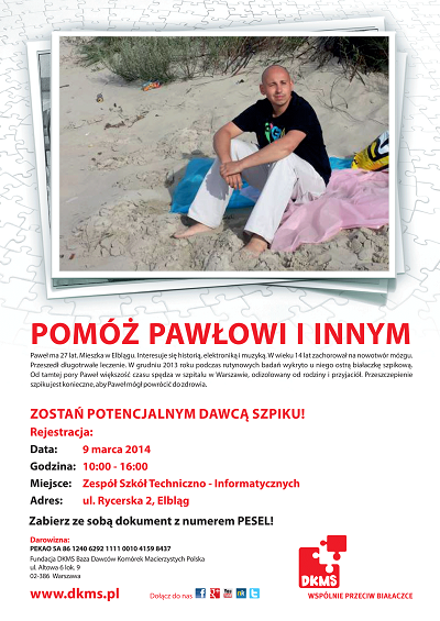 27-letni Pawe z Elblga walczy o powrt do zdrowia. Sprawd, jak moesz pomc