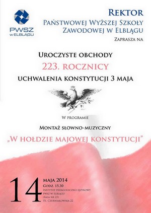 Obchody wita uchwalenia Konstytucji 3 Maja w PWSZ w Elblgu