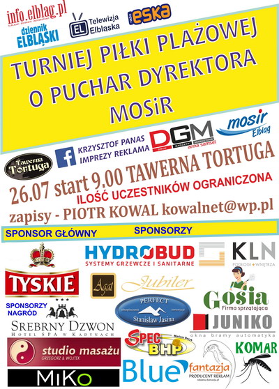 Ju w sobot turniej plaowej piki siatkowej o Puchar Dyrektora MOSiR