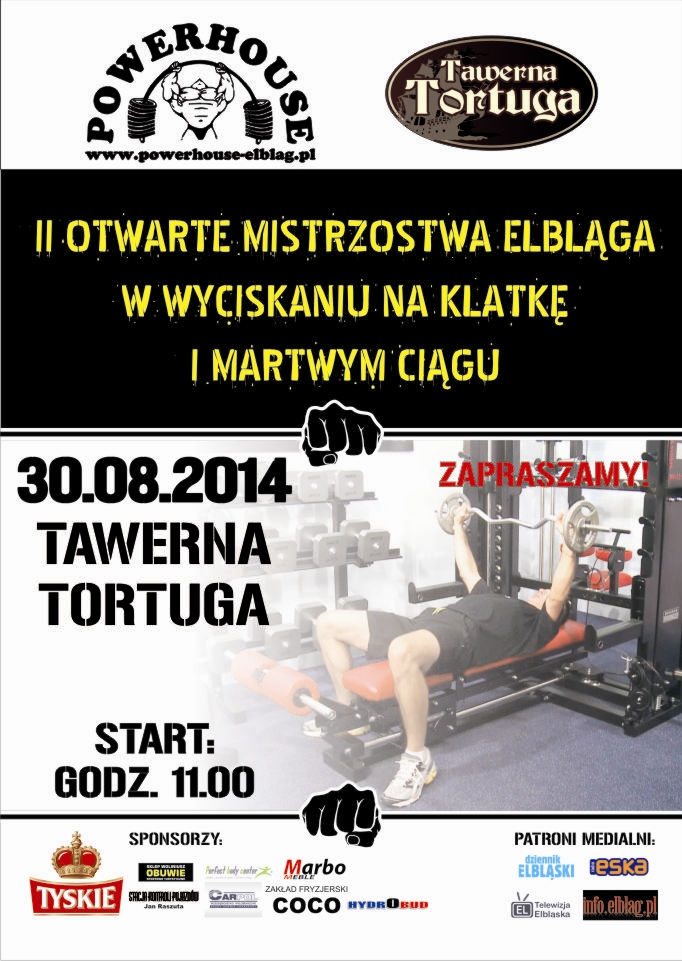 Przed nami II Otwarte Mistrzostwa Elbląga w wyciskaniu na klatkę i martwym ciągu