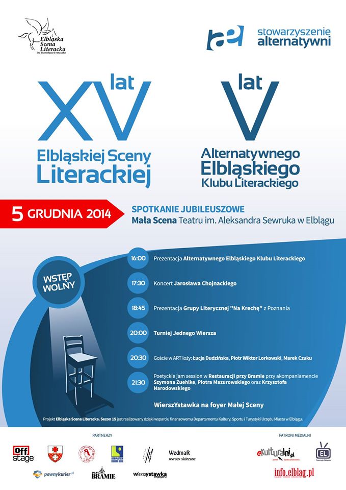 XV lat Elblskiej Sceny Literackiej - spotkanie jubileuszowe