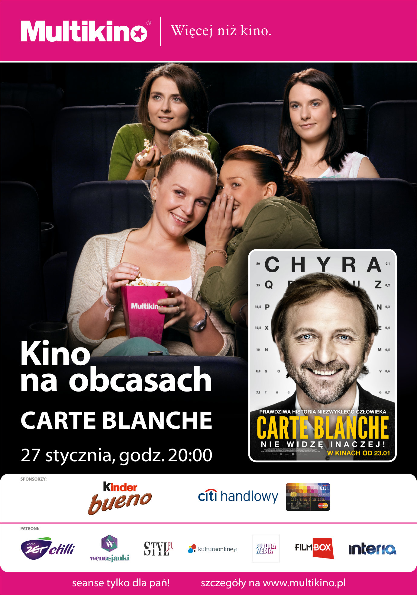Szkoa za zamknitymi oczami - czyli poruszajcy „Carte Blanche” premierowo w ramach cyklu „Kino na Obcasach”