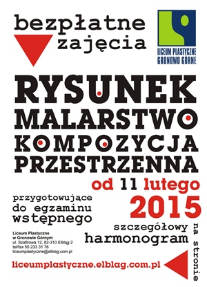 Plastyk zaprasza gimnazjalistów na zajęcia