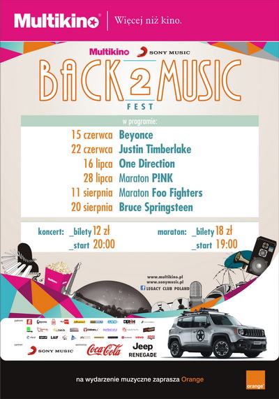 Najwiksze gwiazdy, najwiksze sale, najbardziej spektakularne produkcje koncertowe na wiecie – czyli Back2Music Fest w Multikinie!