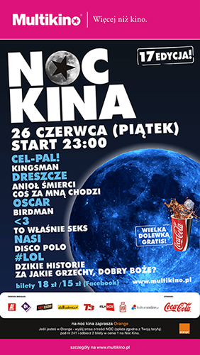 Już 26 czerwca 2015 17. edycja Nocy Kina w kinach sieci Multikino!