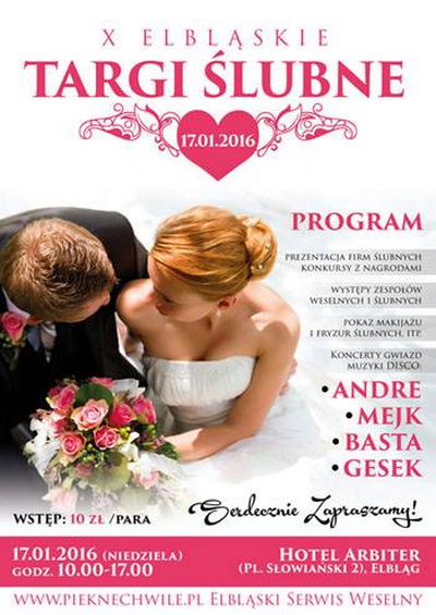 Przed nami X Elbląskie Targi Ślubne. Wystąpią Andre, Mejk, Basta