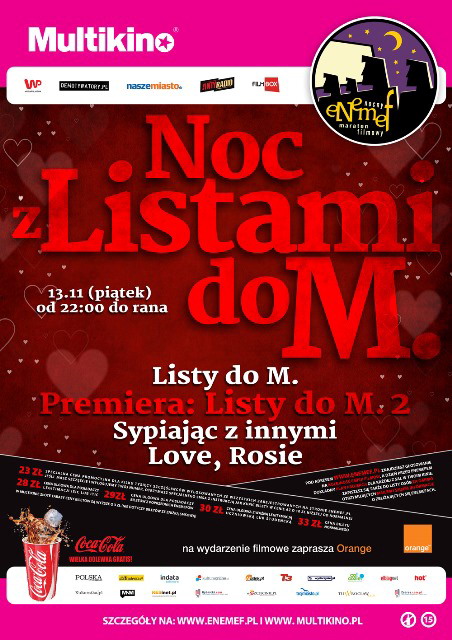 ENEMEF: Noc z Listami do M. z premier „Listw do M. 2” ju 13 listopada w Multikinie!