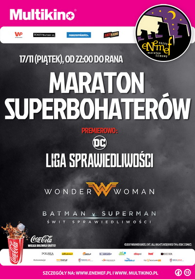  ENEMEF: Maraton Superbohaterw z premier Ligi Sprawiedliwoci 17 listopada w Multikinie!