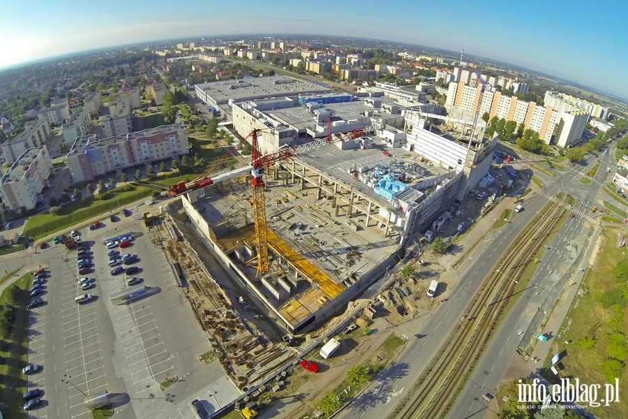 Rozbudowa Centrum Handlowego Ogrody w Elblągu z perspektywy lotu ptaka, fot. 1