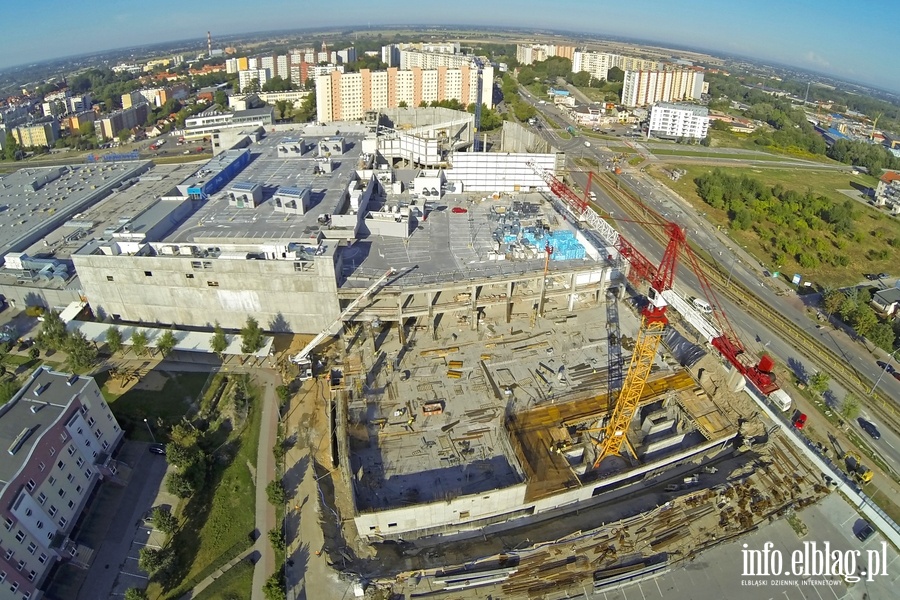 Rozbudowa Centrum Handlowego Ogrody w Elblgu z perspektywy lotu ptaka, fot. 2