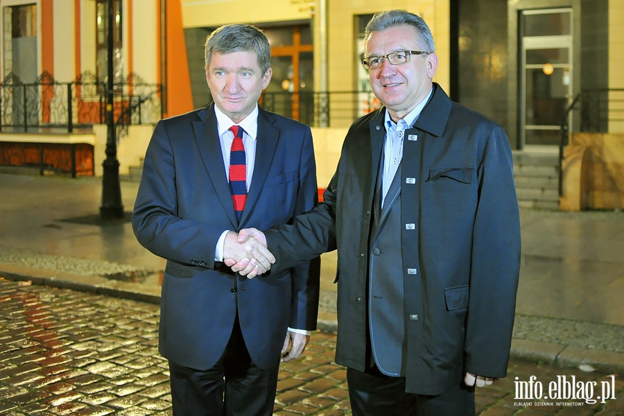 Jerzy Wenderlich , Janusz Nowak i Władysław Mańkut na spotkaniu SLD w Elblągu, fot. 24