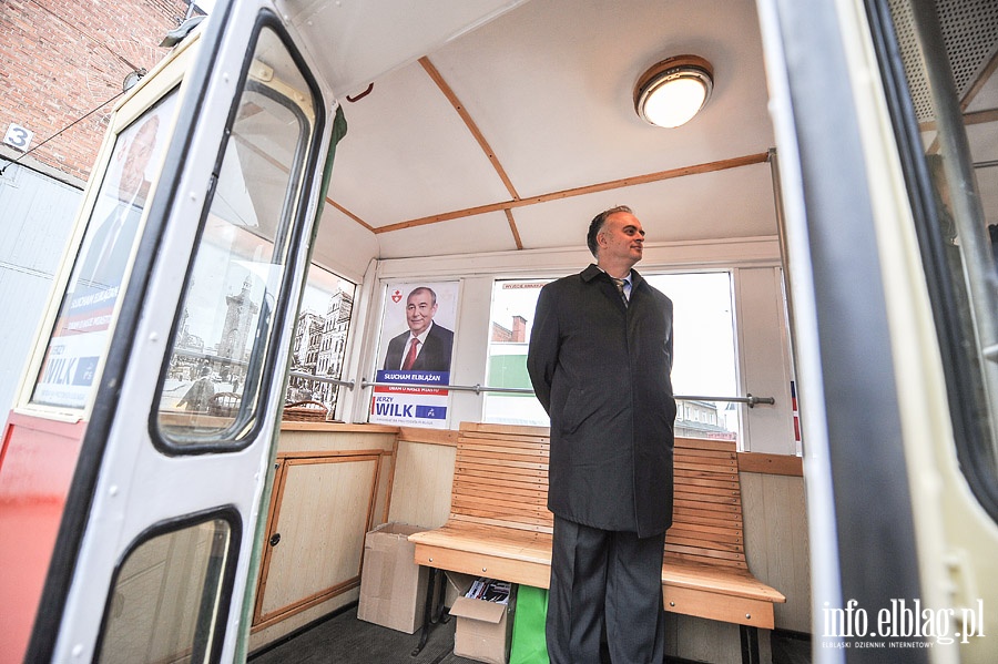 Konferencja prasowa prezydenta Jerzego Wilka w zabytkowym tramwaju typu N5, fot. 2