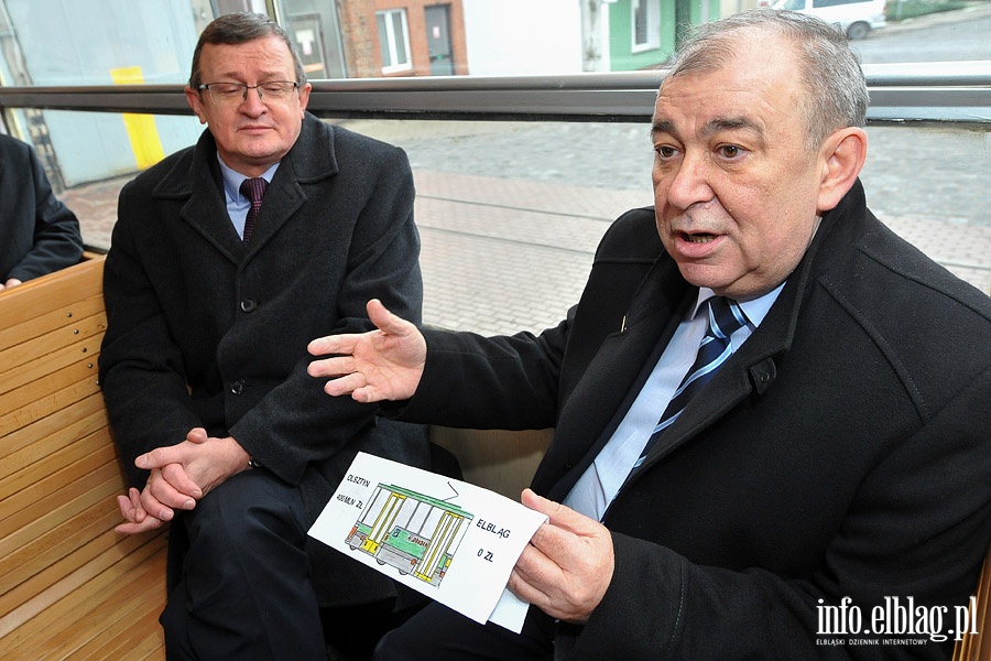 Konferencja prasowa prezydenta Jerzego Wilka w zabytkowym tramwaju typu N5, fot. 15