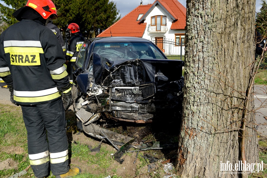 Fromborska: octavi uderzyli w drzewo. Jedna osoba w szpitalu, fot. 4