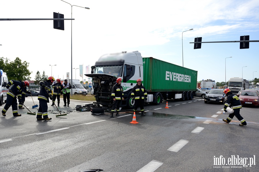 Wypadek na skrzyowaniu ul. uawskiej z obwodnic, fot. 1