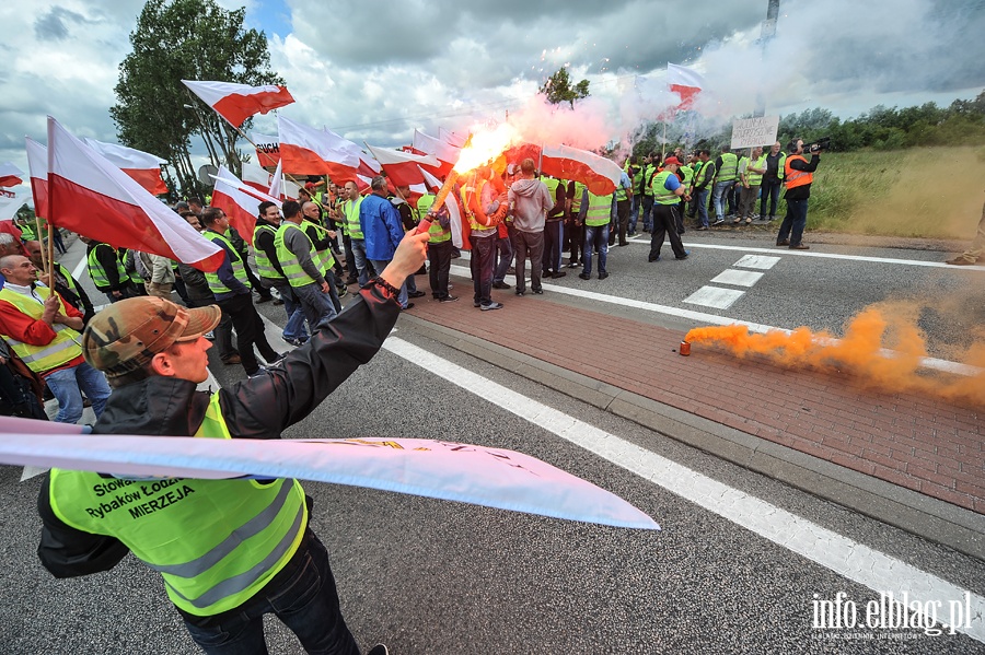 Blokada drogi NR 7. Protest rybakw, fot. 39