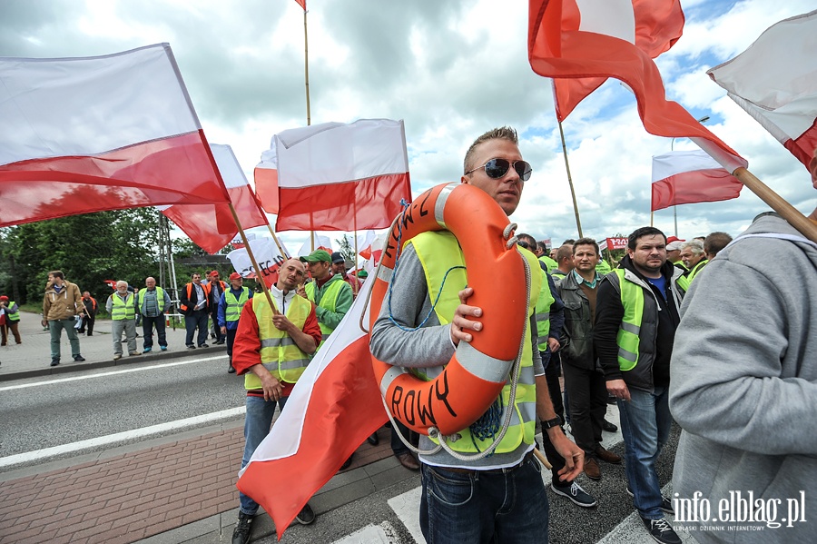 Blokada drogi NR 7. Protest rybaków, fot. 40