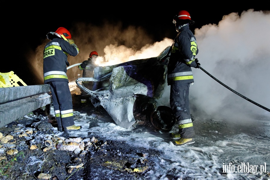 Śmiertelny wypadek na S22. Po czołowym zderzeniu 2 osoby zginęły w tym jedna w płomieniach, fot. 6