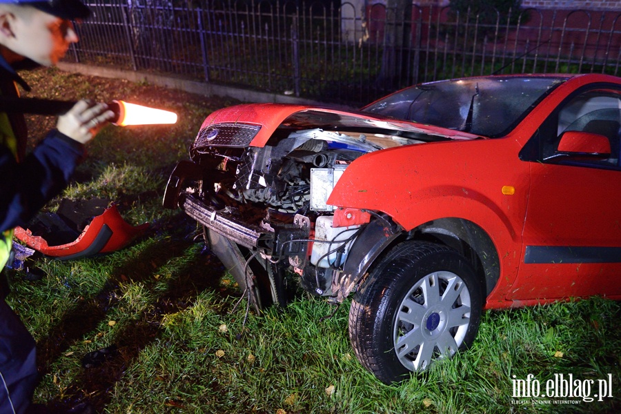 Wypadek w Nowym Dworze Elblskim. Kierujca przetransportowana do szpitala, fot. 4