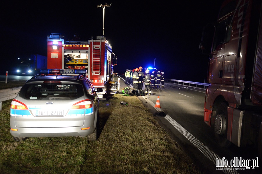 miertelny wypadek na S7. Nie yje 25-letni motocyklista, fot. 1