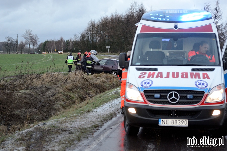 czycka: liska wylotwka z Elblga. Auto wyldowao w rowie, fot. 2