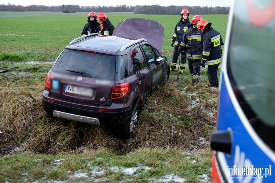 czycka: liska wylotwka z Elblga. Auto wyldowao w rowie, fot. 4