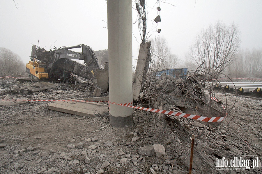 Wypadek przy rozbirce wiaduktu w cigu ul. Warszawskiej, fot. 10