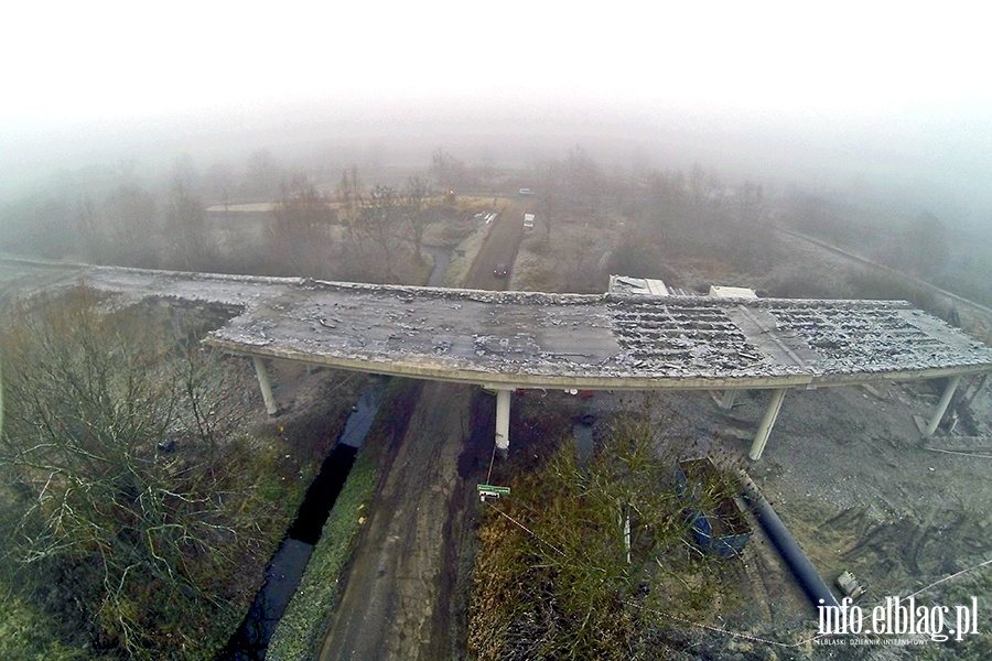 Wypadek przy rozbirce wiaduktu w cigu ul. Warszawskiej, fot. 26