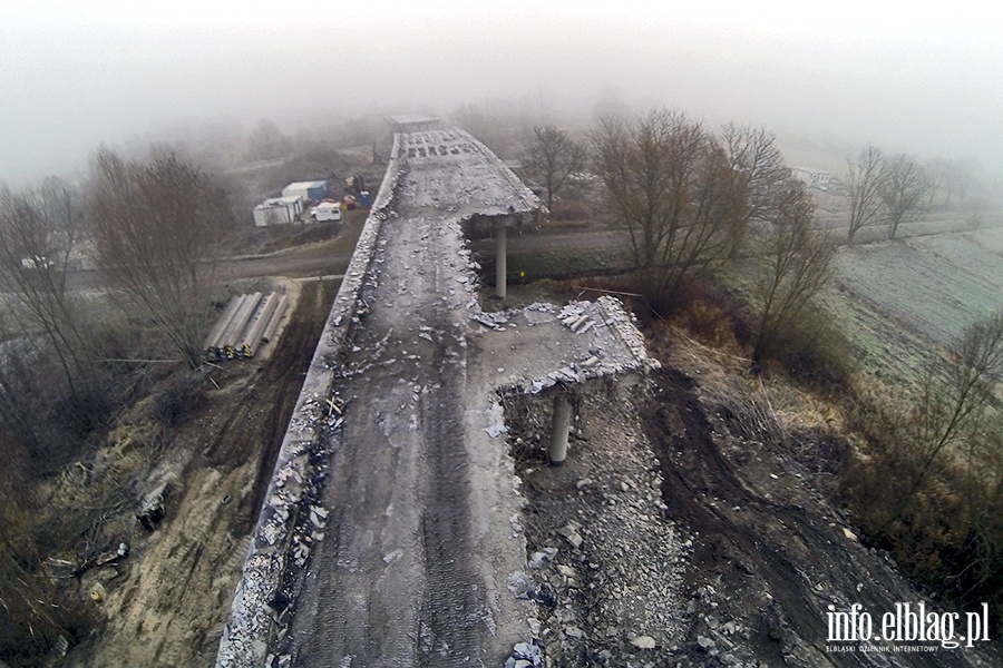 Wypadek przy rozbirce wiaduktu w cigu ul. Warszawskiej, fot. 28
