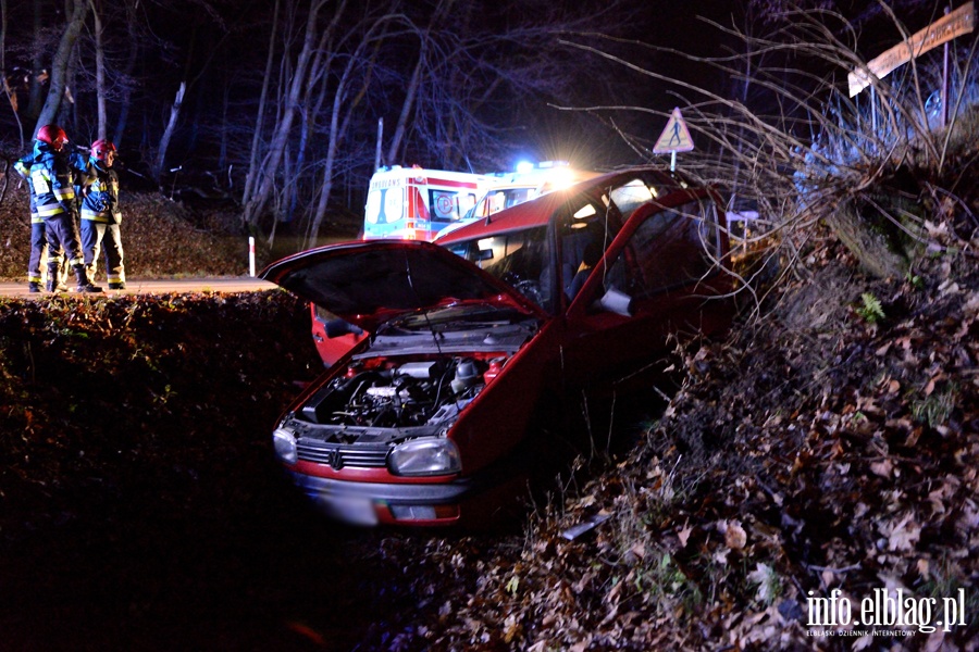 Wypadek na DW503: golfem wpadli do przydrożnego rowu. Dwie poszkodowane osoby w szpitalu, fot. 9