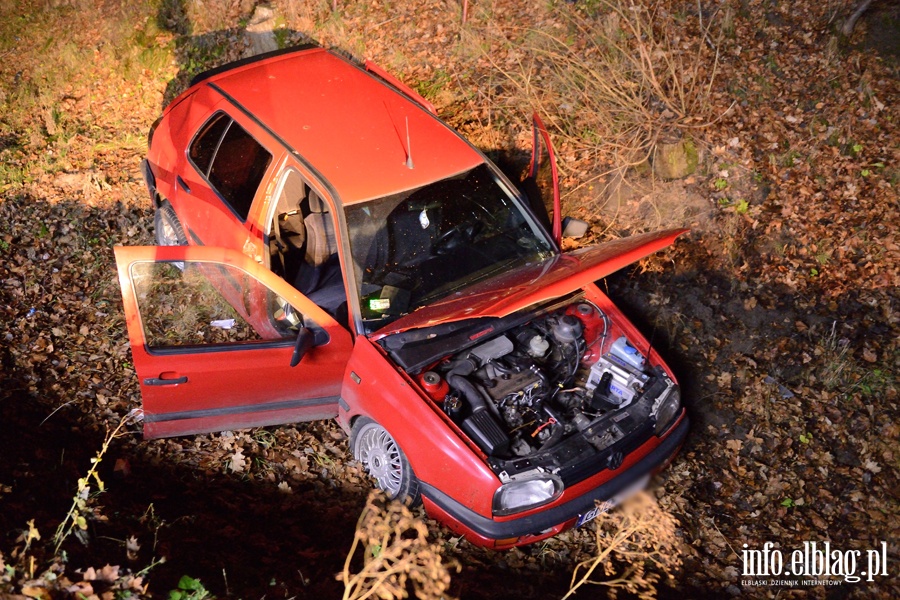 Wypadek na DW503: golfem wpadli do przydronego rowu. Dwie poszkodowane osoby w szpitalu, fot. 16