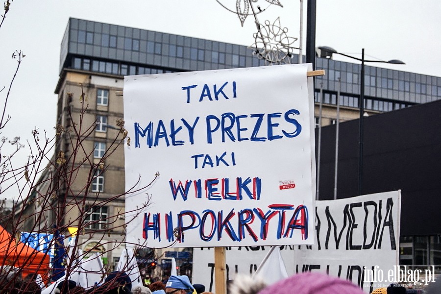 Elblski KOD na manifestacji "Wolne media" w Warszawie, fot. 3