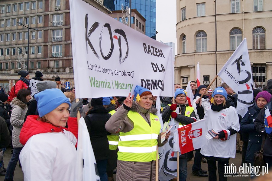 Elblski KOD na manifestacji "Wolne media" w Warszawie, fot. 5