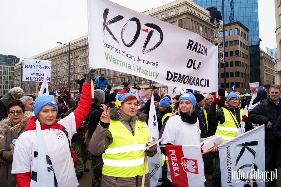 Elblski KOD na manifestacji "Wolne media" w Warszawie, fot. 6