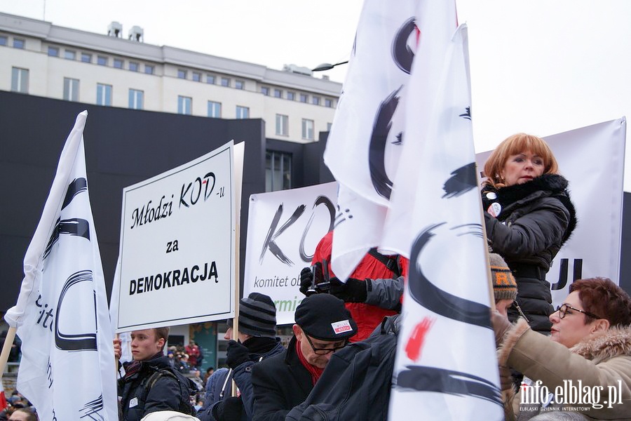 Elblski KOD na manifestacji "Wolne media" w Warszawie, fot. 9