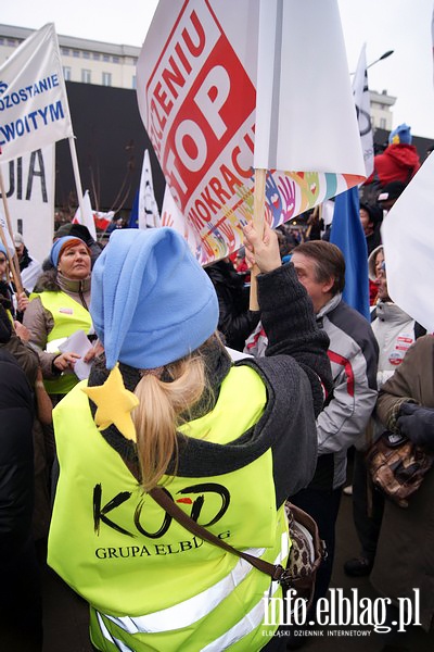 Elblski KOD na manifestacji "Wolne media" w Warszawie, fot. 18