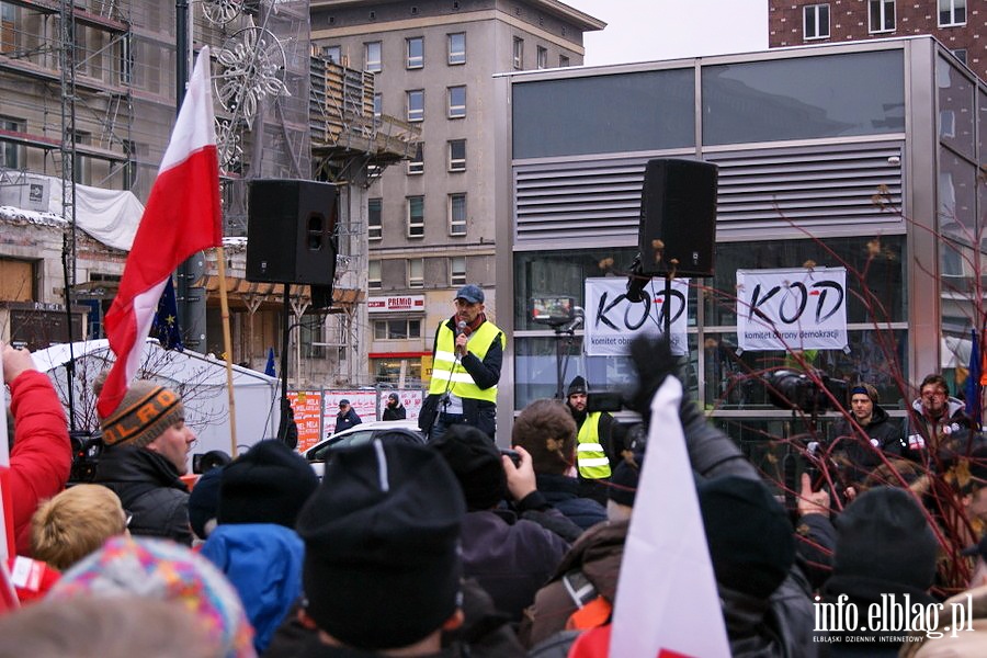 Elblski KOD na manifestacji "Wolne media" w Warszawie, fot. 20