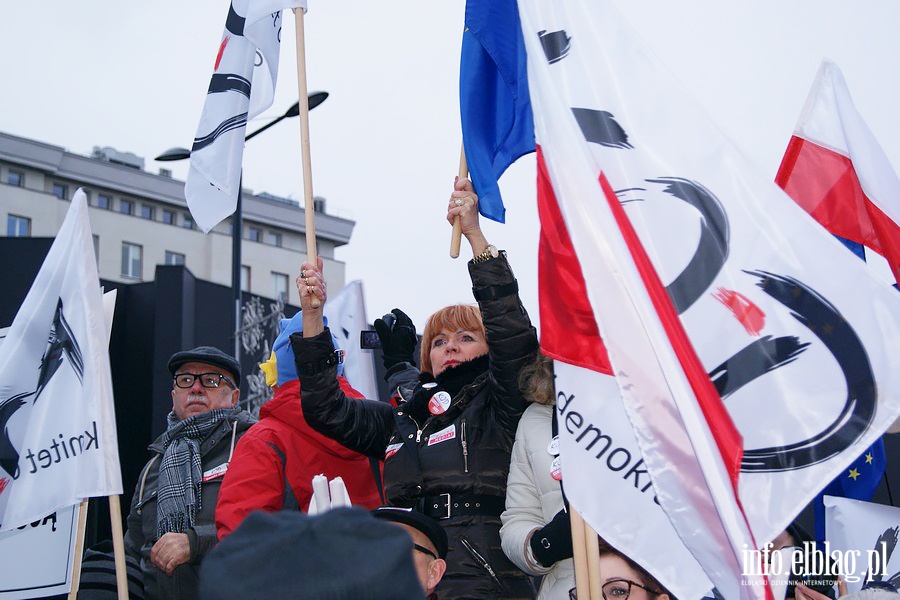 Elblski KOD na manifestacji "Wolne media" w Warszawie, fot. 25