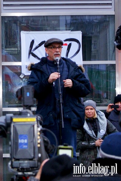 Elblski KOD na manifestacji "Wolne media" w Warszawie, fot. 28