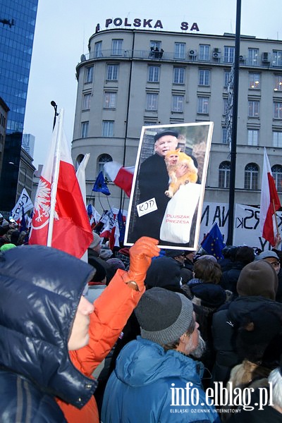 Elblski KOD na manifestacji "Wolne media" w Warszawie, fot. 48