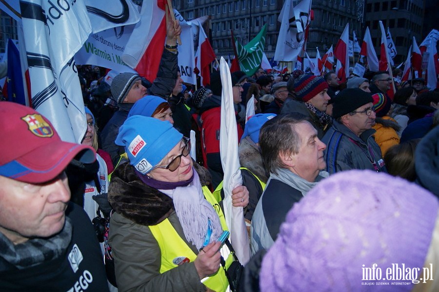 Elblski KOD na manifestacji "Wolne media" w Warszawie, fot. 52