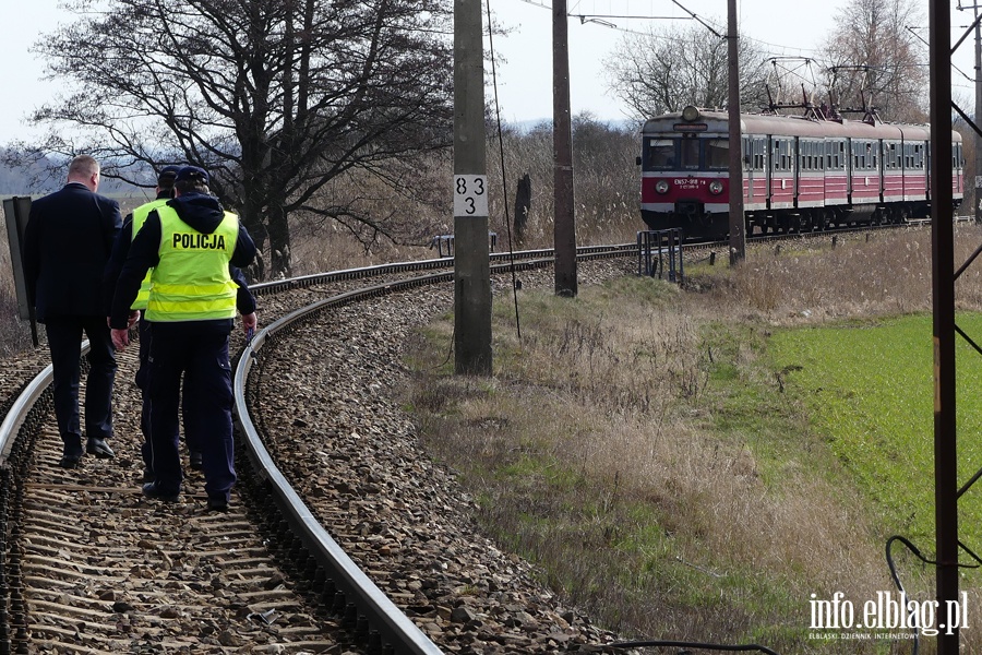 Wypadek na przejedzie kolejowym przed Anioowem. Seat wjecha pod pocig, fot. 13