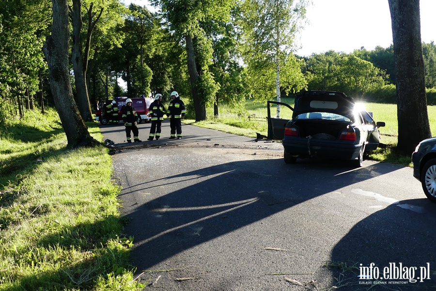 Wypadek na DW 509. Jedna osoba ranna po uderzeniu autem w drzewo, fot. 12