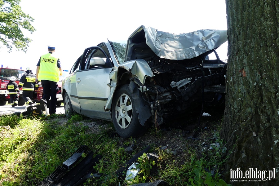 Wypadek koło Zastawna. Ranny kierowca w szpitalu po uderzeniu autem w drzewo, fot. 8