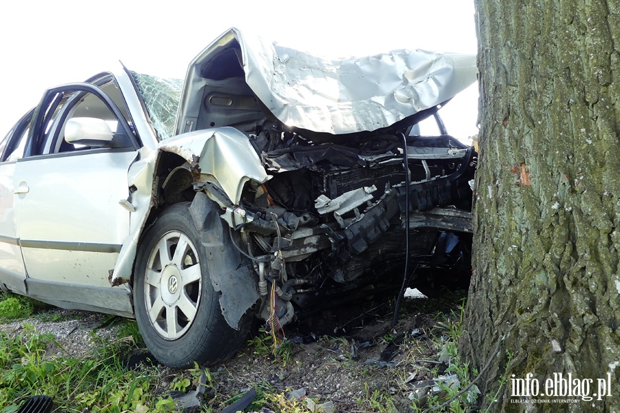 Wypadek koo Zastawna. Ranny kierowca w szpitalu po uderzeniu autem w drzewo, fot. 9