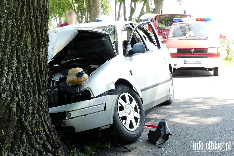 Wypadek koo Zastawna. Ranny kierowca w szpitalu po uderzeniu autem w drzewo, fot. 11