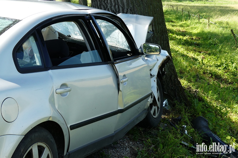 Wypadek koo Zastawna. Ranny kierowca w szpitalu po uderzeniu autem w drzewo, fot. 14