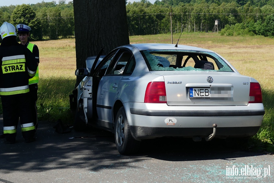 Wypadek koo Zastawna. Ranny kierowca w szpitalu po uderzeniu autem w drzewo, fot. 17